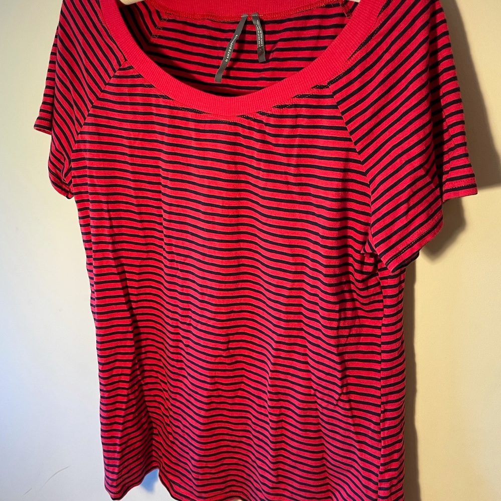 By Anthropologie red and blue striped tee size L